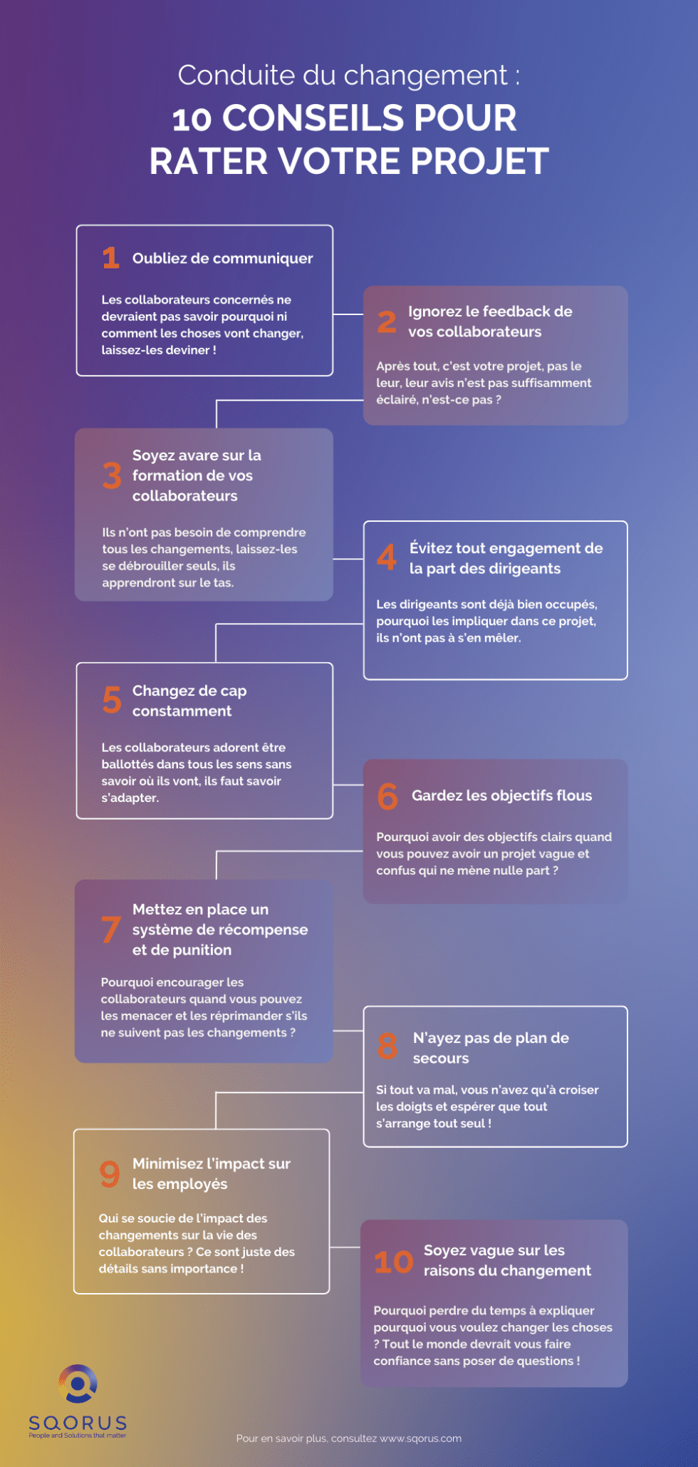 Conduite du changement : 10 conseils pour rater votre projet