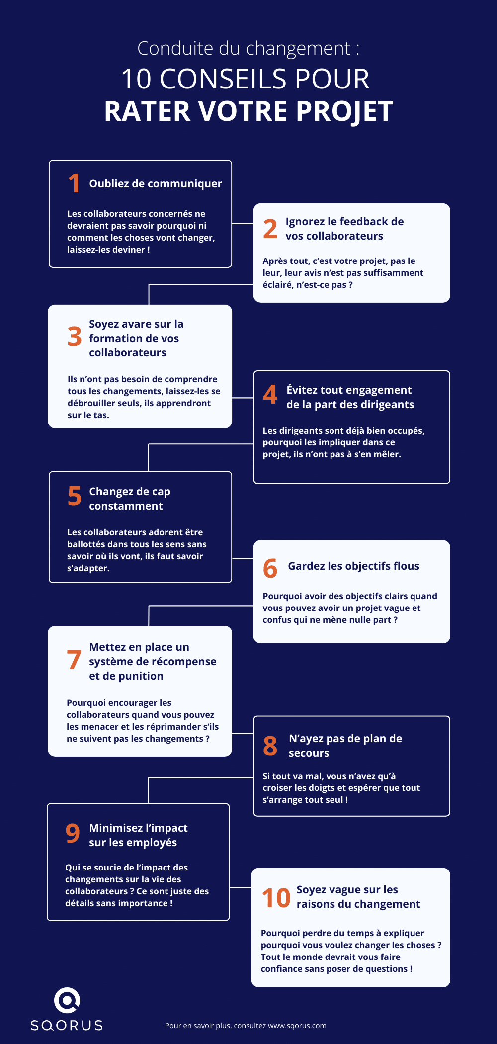 Conduite du changement 10 conseils pour rater votre projet